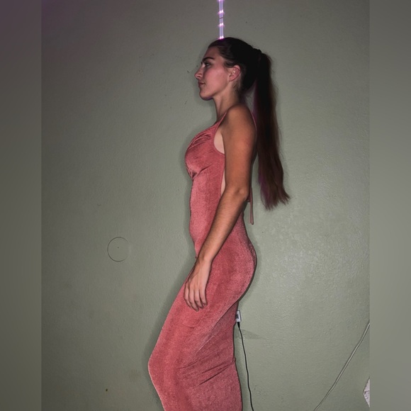 Pink Open Back Classy Maxi Bodis Dress in size S - Picture 5 of 5